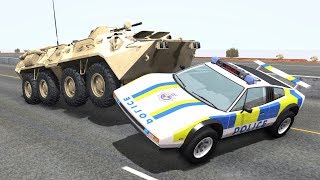 Crazy Police Chases 75  BeamNG Drive Crashes [upl. by Brit]