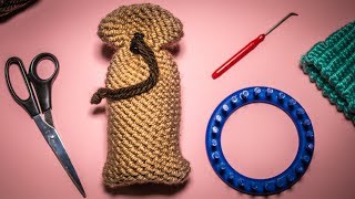 Beutel Stricken mit dem Strickring  Knitting Loom Tutorial  DIY [upl. by Sobel956]