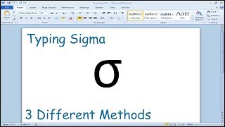 How to type Sigma Symbol in Microsoft Word [upl. by Habeh]