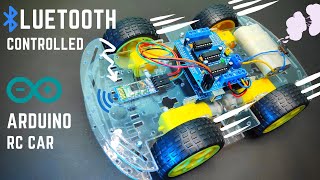 Bluetooth controlled Arduino RC Car  Control using your Mobile Phone  Ut Go [upl. by Eecak]