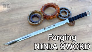 Forging a NINJA SWORD out of Rusted Bearing [upl. by Nrev346]