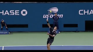 Roger Federer Crushes Grigor Dimitrovs Backhand Lob with an Overhead Slam  US Open 2019 Hot Shots [upl. by Saraiya]