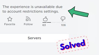 Fix roblox the experience is unavailable due to account restrictions settings [upl. by Fabrianna903]