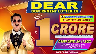 DEAR 8 PM TOUCAN SUNDAY DRAW DATE 26112023 NAGALAND STATE LOTTERIES LIVE FROM KOHIMA [upl. by Trinia]