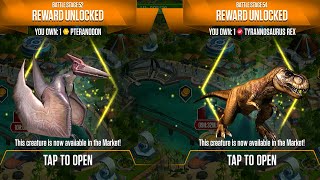 NEW UNLOCK TYRANNOSAURUS REX VS PTERANODON MAX X3 LEVEL 40  HT GAME [upl. by Culhert]