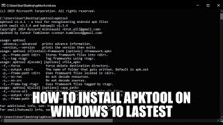 how to install apktool on Windows 10 [upl. by Tiduj843]