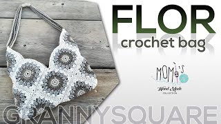 TUTORIAL BORSA UNCINETTO  FLOR  EASY CROCHET BAG  Granny Square [upl. by Rhett889]