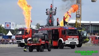 Interschutz 2015 Die Rosenbauer quotSTUNTSHOWquot Neufahrzeuge amp der neue PANTHER  F [upl. by Ruscio437]