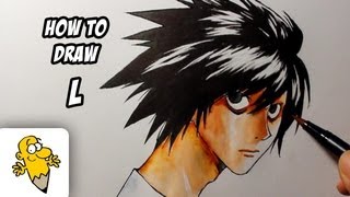 How to draw L Lawliet Death Note drawing tutorial [upl. by Detta]