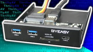 BYEASY Front Panel USB Hub  Card Reader  Unboxing amp Installation [upl. by Anelagna879]