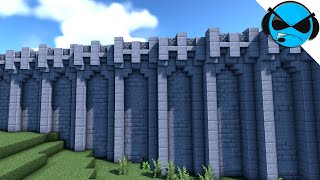 Minecraft How to Build a Castle Wall Minecraft Build Tutorial [upl. by High190]