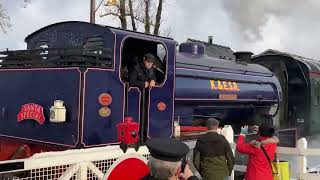 Santa Special train leaves Tenterden Station Christmas is here [upl. by Eitsyrk]