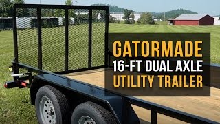 Gatormade 16Ft Dual Axle Utility Trailer [upl. by Aelc378]