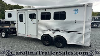 2003 Exiss 3 Horse Trailer  All Aluminum AC amp Awning Tour [upl. by Rafaellle]