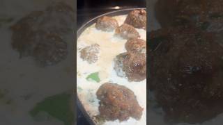 Homemade Meatball in Alfredo Sauce 🧆 foodie meatballs ciearasworld [upl. by Sheeran]