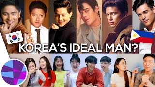 Koreans React to Filipino Male Celebrities Who is Koreas quotIdeal Manquot  ELs Planet [upl. by Wadesworth554]