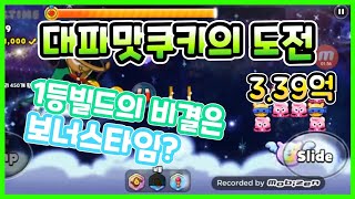 쿠키런 대파맛쿠키 훈련소 1등 339억 빌드 공개 [upl. by Cuttler]