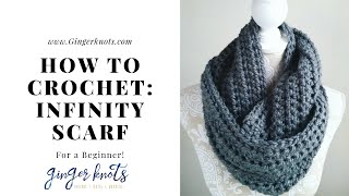 How to Crochet an Easy Infinity Scarf Crochet Tutorial for Beginners [upl. by Brinkema]