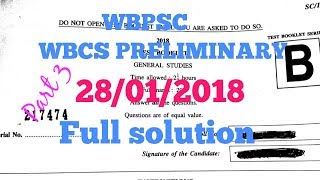 WBCS PRELIMINARY 2018 FULL SOLUTION part 3 [upl. by Demodena]