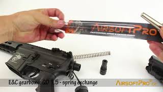 Airsoft EampC gearbox v QD 15  spring exchange [upl. by Marquez]