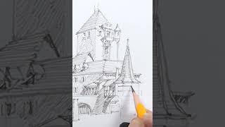 Oberhofen Castle Architectural Perspective Sketch [upl. by Farrel]