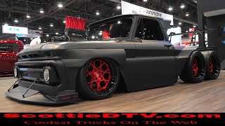 1965 Chevrolet C10 quotC10 Slayerquot 1000HP Tandem Axel Wide Body Custom Street Truck 2021 SEMA Show [upl. by Tenay931]