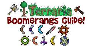 Terraria AllBest Boomerangs Guide How to GetMake Recipe Stats amp Demonstration [upl. by Japheth]