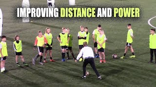 SoccerCoachTV  Improving Distance and Power when Kicking [upl. by Euqinoj]