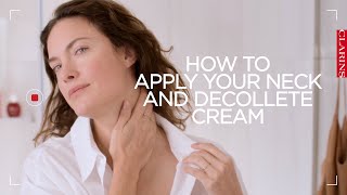 How to apply your neck and decollete cream  Clarins [upl. by Elspet152]