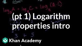 Introduction to logarithm properties  Logarithms  Algebra II  Khan Academy [upl. by Brady]