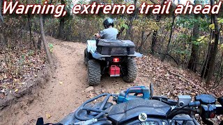 Trail from hell Shouldnt have taken Ozark forest Honda Yamaha Polaris Canam [upl. by Enattirb]