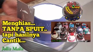 Cara menghias kue ulang tahun tanpa SPUIT tapi hasil cantik  kue ultah siram coklat simple [upl. by Oni993]