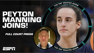 Peyton Manning talks FULL COURT PRESS amp the offensive coordinator of producing  The Pat McAfee Show [upl. by Llenal]