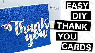 Easy DIY Thank You Cards  Thank you Cards with Cricut Explore [upl. by Nelrah]