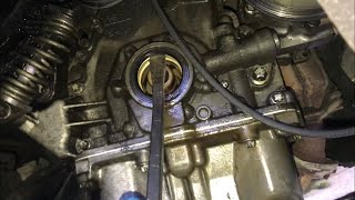 How to Change crank seal timing end on a Vauxhall Corsa C 12 twin port with bad oil leak [upl. by Ariew]