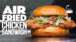 CRISPY AIR FRYER CHICKEN SANDWICH BETTER THAN DEEP FRIED  SAM THE COOKING GUY [upl. by Tacy456]