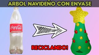 ÁRBOL NAVIDEÑO CON ENVASE DE PLÁSTICO [upl. by Yesnil]