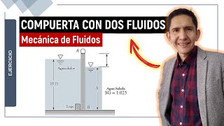 👉 Compuerta con dos fluidos RESUELTA [upl. by Ellinger]