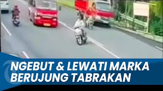 DETIKDETIK Angkutan Umum Ngebut dan Lewati Marka Tabrak Pemotor Scoopy di Salatiga [upl. by Nodnol]