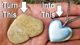 I make a heart pendant from a ROCK tutorial also sneak peek and I show you my pet dinosaur [upl. by Dihaz]