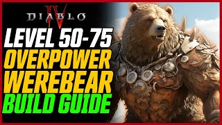 1M Pulverize Level 5075 Overpower Werebear Build Guide  Diablo 4 Season 2 Crimson Ursa Guide [upl. by Terencio198]