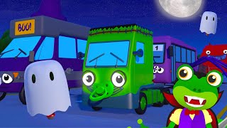 Baby Truck Trick Or Treat Halloween Night  Geckos Garage  Haunted Spooky Trucks For Children [upl. by Notsla]