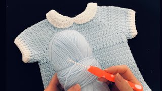 TEJÍ Romper pelele body mameluco para bebes a crochet PATRON DE GANCHILLO paso a paso FOR BABY [upl. by Ollayos165]