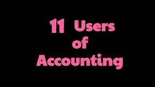 11 Users of Accounting [upl. by Ysteb]