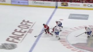 Jeff Petry Great Defensive Play to Stop Lazar on a Breakaway 101115 [upl. by Naahsar959]