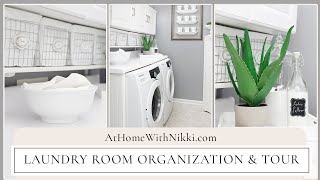 LAUNDRY ROOM ORGANIZATION amp TOUR  Home Organizing Tips [upl. by Netsrak]