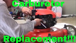 How to Replace the Carburetor on a Troy Bilt Push Mower [upl. by Ahcsropal]