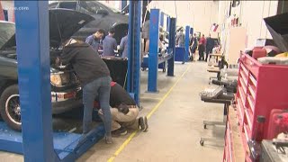 Back to School Round Rock HS Auto Tech teaching students how to repair vehicles [upl. by Vallie]