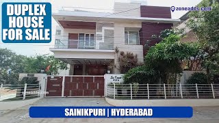 Stunning Duplex House Tour In Sainikpuri Hyderabad  Dont Miss This West Facing Property For Sale [upl. by Eelrefinnej]