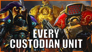 Every Single Custodes Unit Type EXPLAINED By An Australian  Warhammer 40k Lore [upl. by Ecnal]